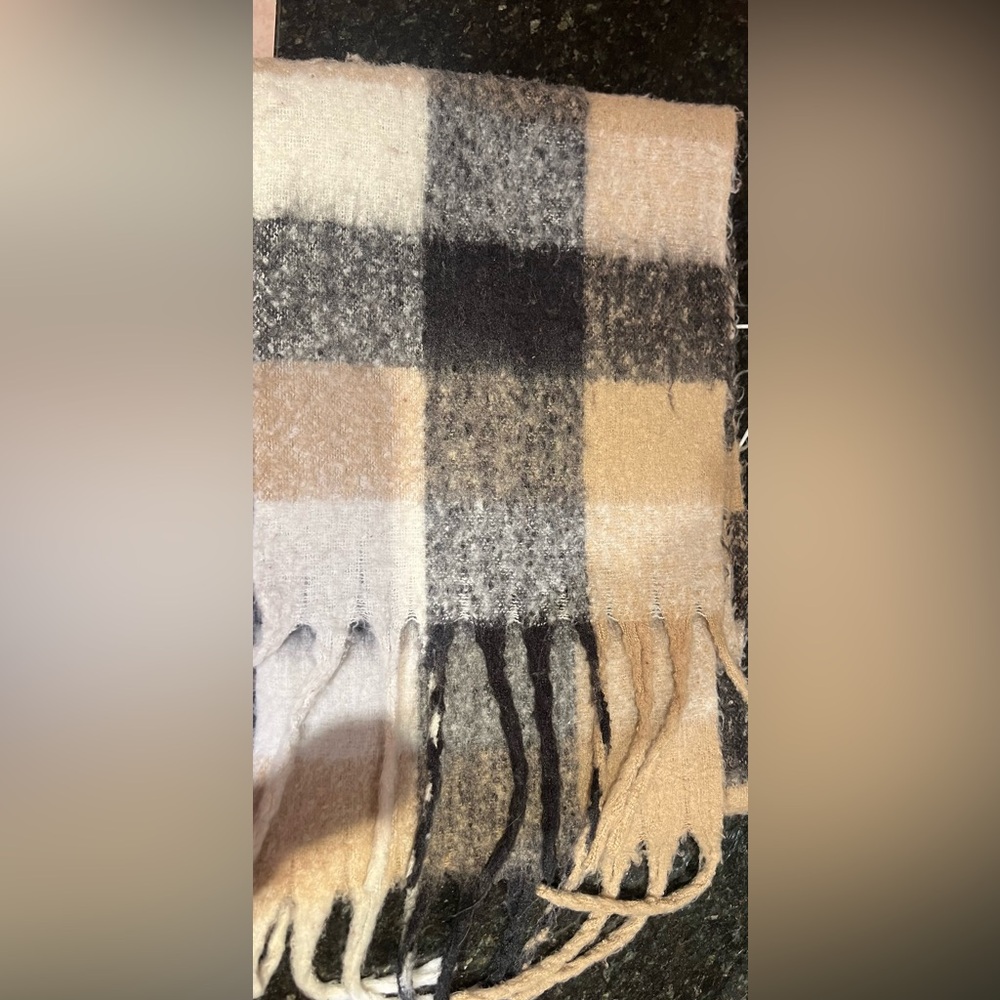 Plaid Brushed Scarf